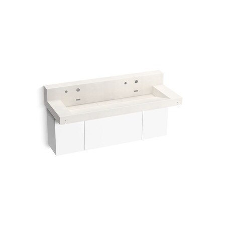 Kohler Constellation 60In Wall-Mount Trough Lavatory System With Backsplash In Arrow Root 81027-BPW-KCR